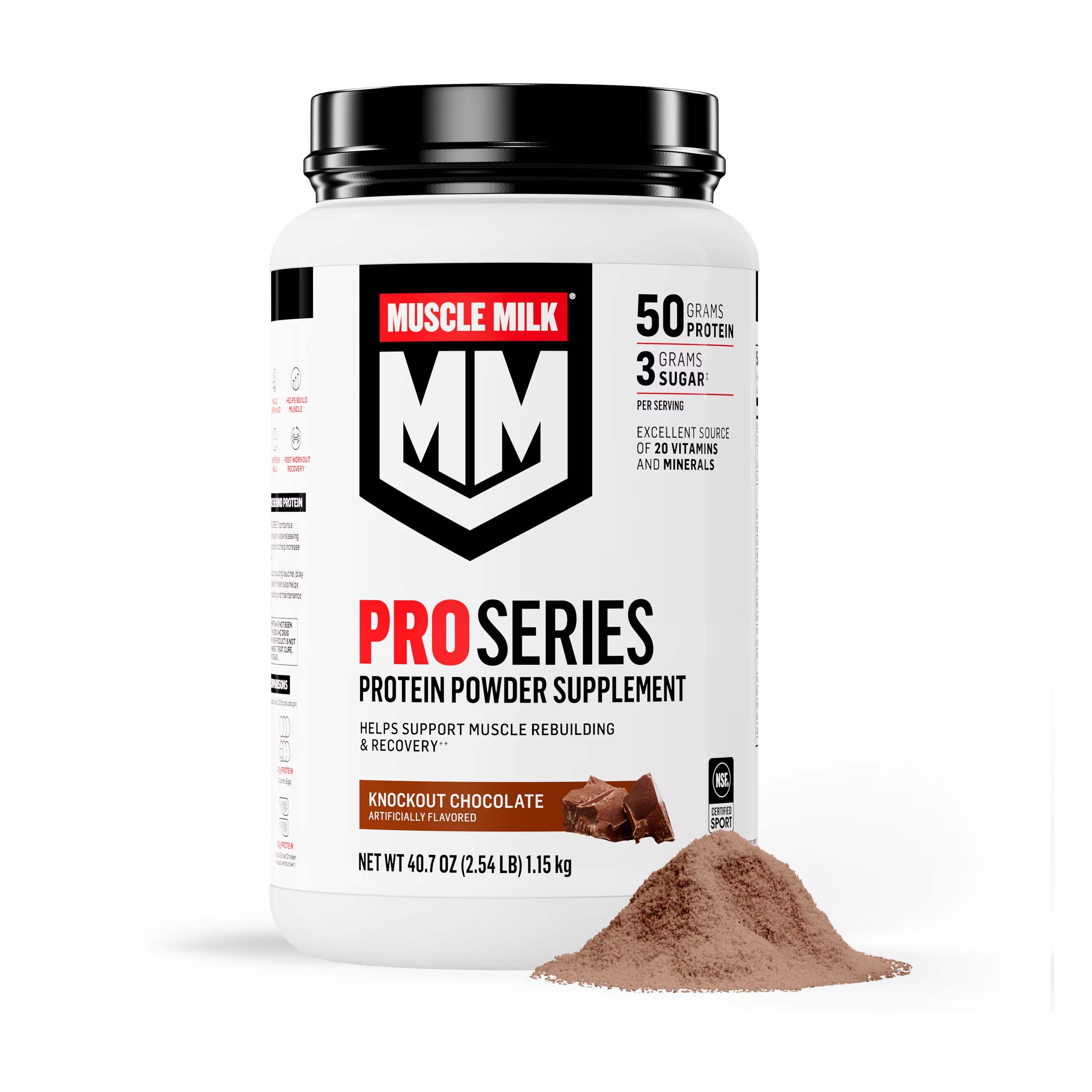 Gatorade Muscle Milk Pro Series Protein Powder （2.54lb) Protein Powder Knockout Chocolate | ZU3629174